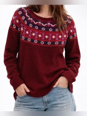 American Eagle Women’s Sweater Winter Long Sleeve Maroon Size Medium